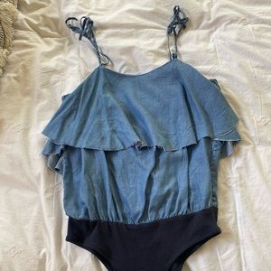 Zara Denim bodysuit